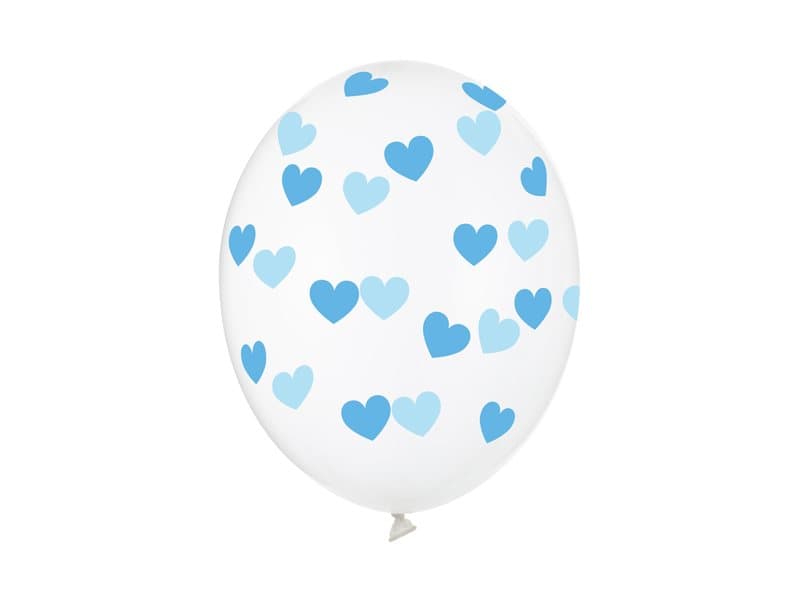 Ballonger Ljusblå hjärta, 6-pack