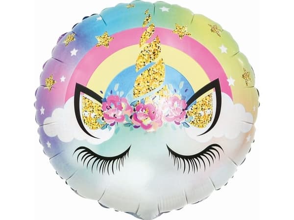 GoDan Unicorn folieballong, pastell, 45 cm, 1 stk.