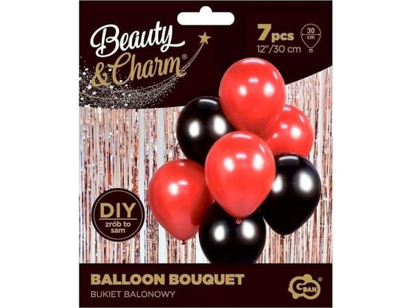 GoDan Beauty&Charm ballongbukett rød-.. 30cm 7 stk