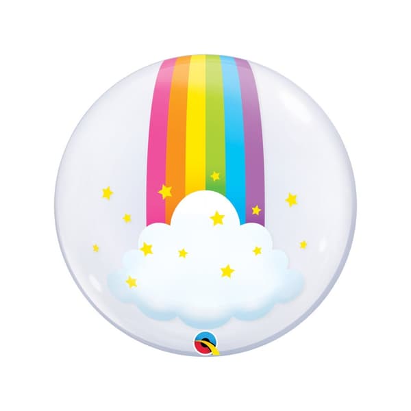 Qualatex Rainbow Bubble Balloon Clear One Size