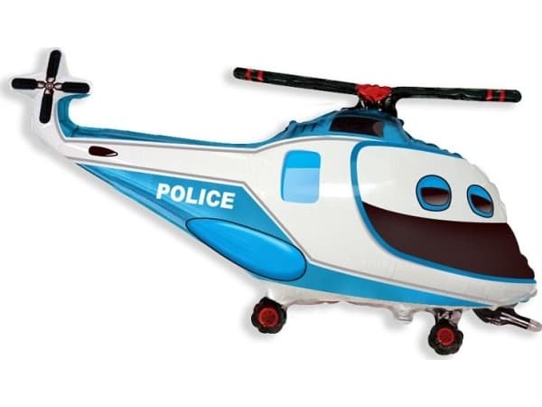 GoDan folio ilmapallo 24" FX - "Poliisihelikopteri", pakattu paketissa