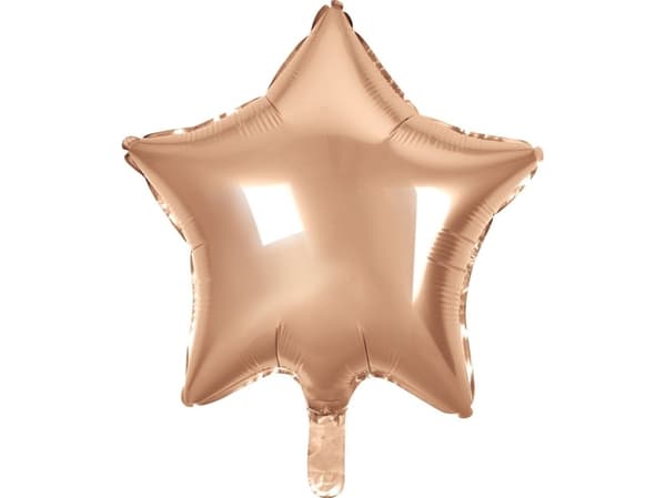 GoDan STAR folieballong, rosa og gull, 19 tommer