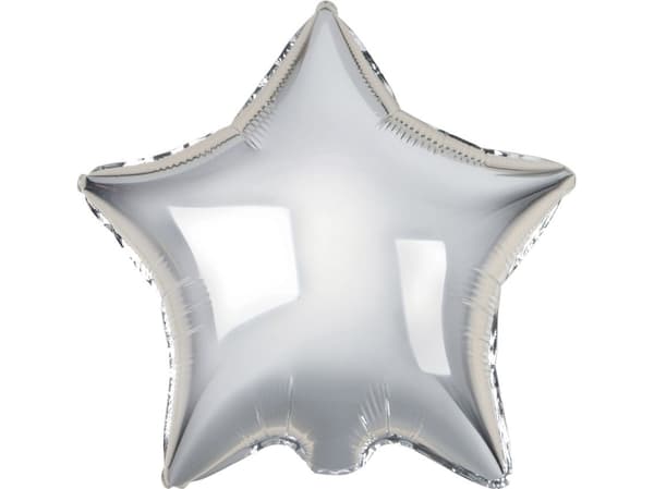 GoDan STAR folieballong, sølv, 18 tommer
