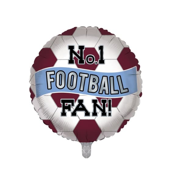Sensations Football Fan Balloon Claret Red/White One Size
