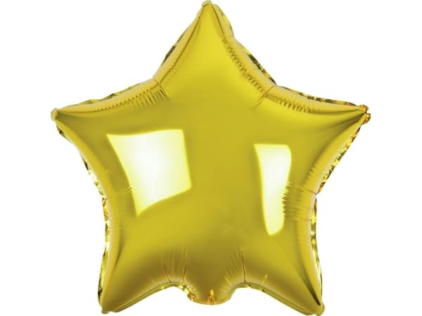 GoDan STAR folieballong, gull, 18 tommer