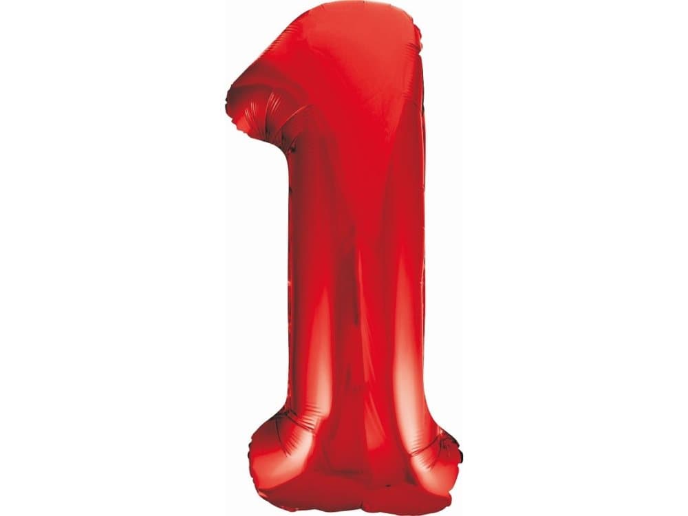 GoDan Foil balloon Number 1, red, 85 cm
