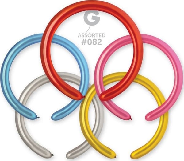 Gemar Metallic Modelleringsballonger, Flerfarget Mix, D4, Lengde 140 cm, Dia. 5 cm, 100 stk.