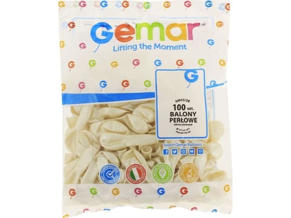 Gemar Metallic Pearl ilmapallot, AM50, 13 cm, 100 kpl.