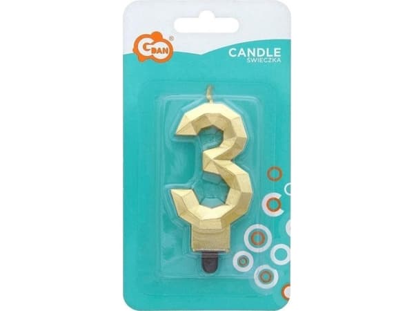 GoDan stearinlys nummer 3 diamant 7,6 cm