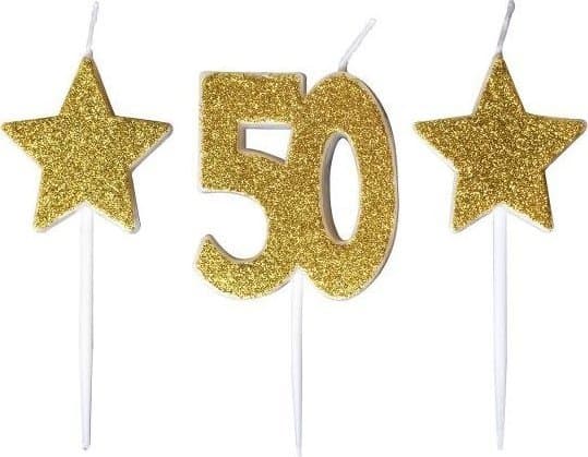 MK TRADE Bursdagslys med stjerner 50 SH-588-50