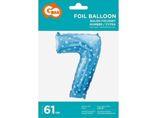 GoDan foliopallo numero 7, sininen tähdillä, 61 cm