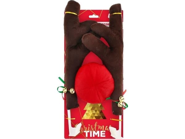 Car decoration with reindeer horns and nose