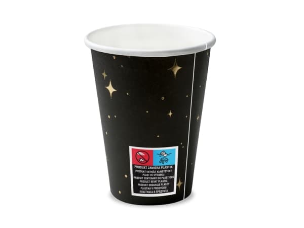 PartyDeco KPP27-010-EU1, 260 ml, papper, Svart, Guld, 80 mm, 80 mm, 120 mm