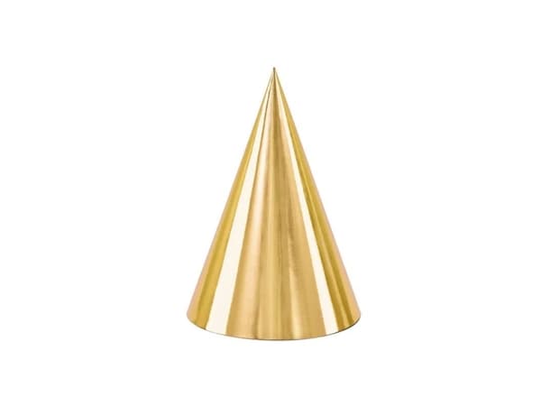 Partyhatt guld 6 st