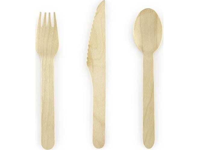 Party Deco Wooden cutlery Forest Friends Woodland, 16cm, 18 pcs universal