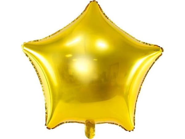 PartyDeco Star folieballong, 70cm, gull one size