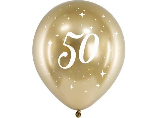 PartyDeco Glossy Ballonger 30cm, 50, gull én størrelse