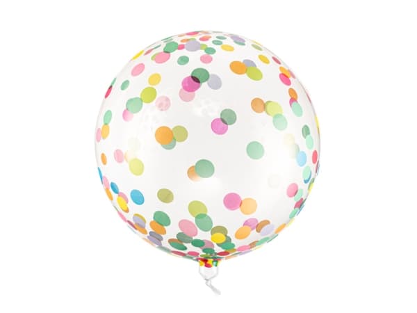 PartyDeco ORB16-2-000, Lekeballong, Flerfarget, Gjennomsiktig, Bursdag, Rund, 40 cm, 1 stykker