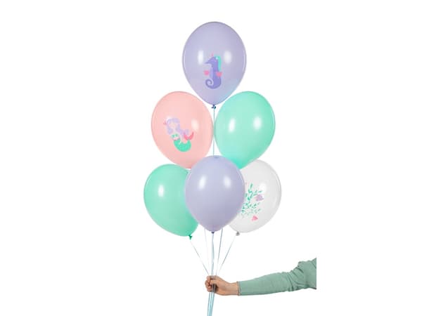 PartyDeco SB14P-323-000-6, Lekeballong, Latex, Flerfarget, Temafest, Rund, 8 år