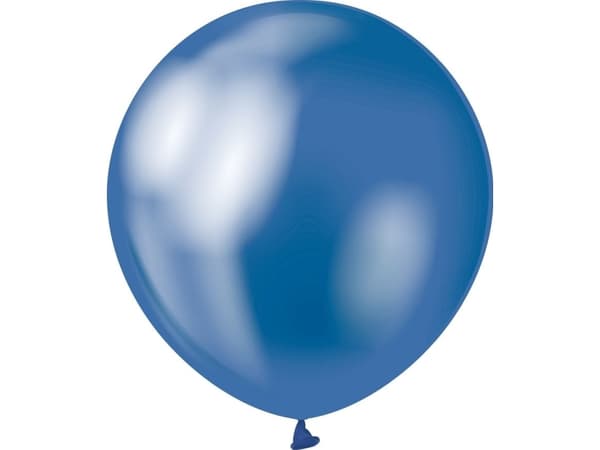 GoDan Blå krom ballonger, B&C, 13 cm, 20 stk.