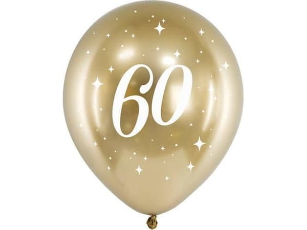 PartyDeco Glossy Ballonger 30cm, 60, gull én størrelse