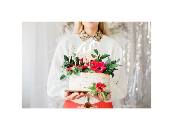 PartyDeco Kakunpäällyste "40", kultainen, 20.5cm yksi koko