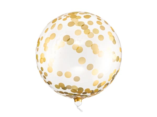 PartyDeco ORB16-2-019, Ilmapallo, Kulta, Läpinäkyvä, Yksivärinen, Syntymäpäivä, Pyöreä, 40 cm