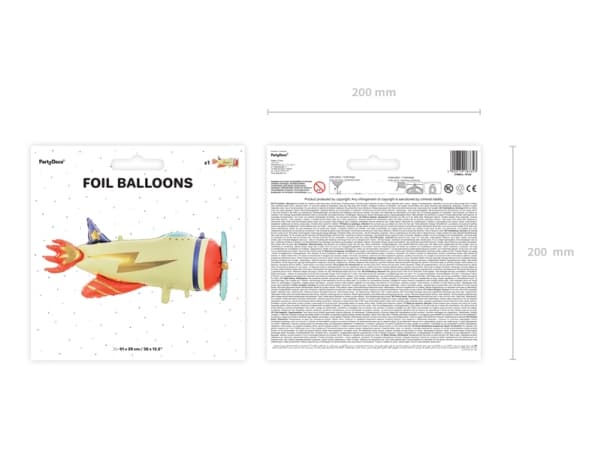 PartyDeco FB108, Toy balloon, Kalvo, Monivärinen, Juhlateema, Kuvio, 910 mm