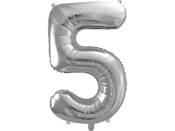 PartyDeco FB1M-5-018, Lekeballong, Folie, Sølv, Monokromatisk, Universell, Universell