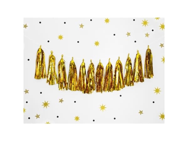 PartyDeco TG1-019M-KARTON, Garland, Gull, 1,5 m, 50 stk.