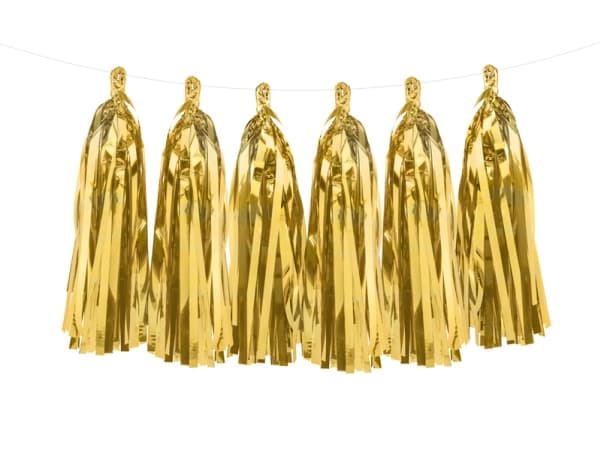 PartyDeco TG1-019M-KARTON, Garland, Gull, 1,5 m, 50 stk.