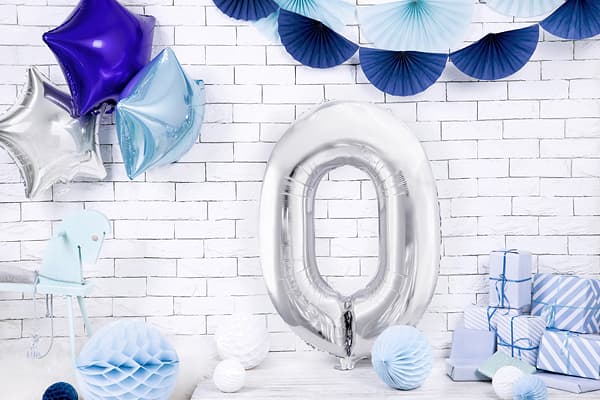 PartyDeco FB1M-0-018, Leksaksballong, Folie, Silver, Monokromatiskt, Universal, Universal
