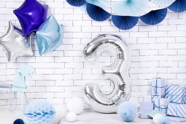 PartyDeco FB1M-3-018, Lekeballong, Folie, Sølv, Monokromatisk, Universell, Universell