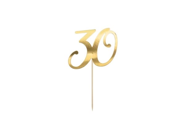 Party Deco Topper na tort "30", złoty, 20.5cm one size