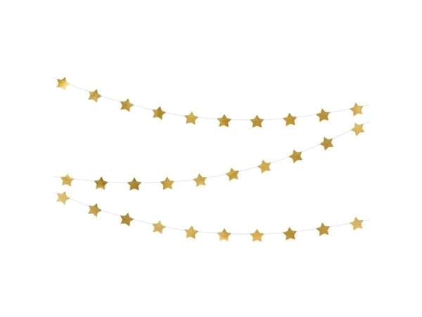 Party Deco Garland banner Stjerner gull - 360 cm - 1 stk universal