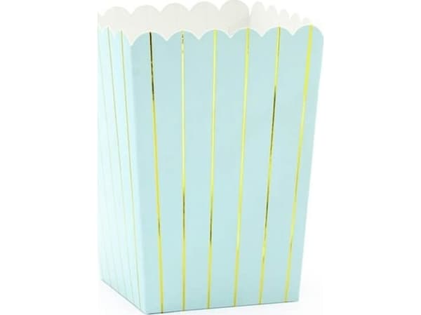 Party Deco kultainen raidallinen popcorn laatikot 6 kpl universaali (34015)