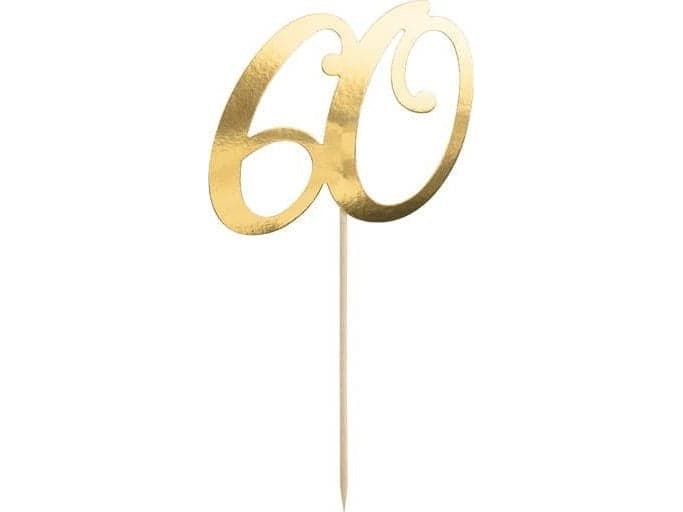 Cake topper "60", gold, 21cm one size