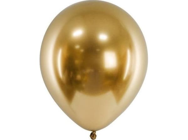 PartyDeco Ballonger Glansigt guld 30cm 50st