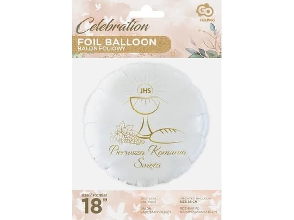 Ensimmäinen ehtoollinen foliopallo (malja), pyöreä 18" FG-OPKK