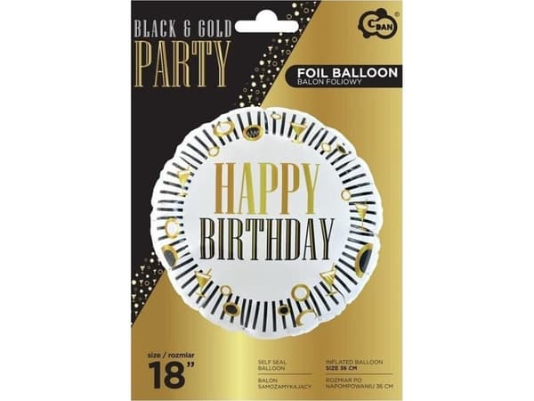 GoDan Balon foliowy Happy Birthday okrągły