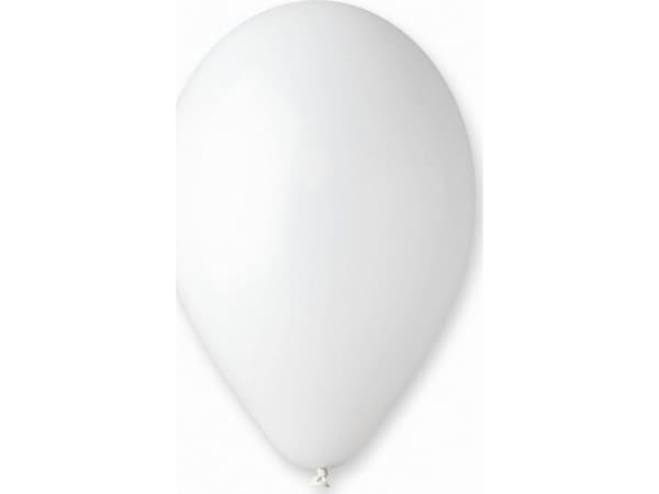 Gemaras Pastellballonger Hvit, G120, 33 cm, 50 stk.
