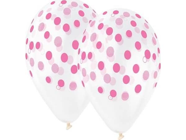 GMR Transparent rosa ärtballonger - 30 cm - 5 st universal