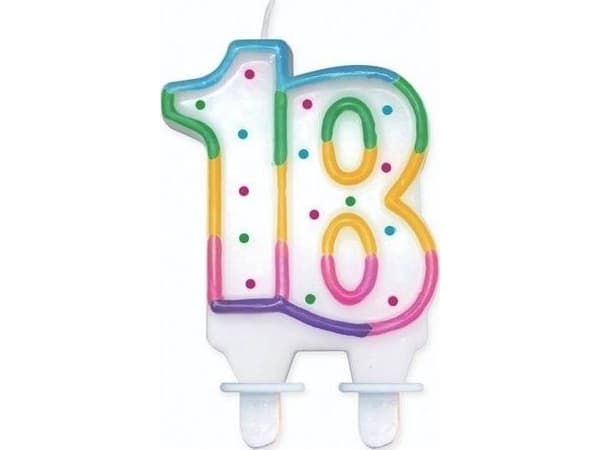 GoDan Nummerlys med prikker "18", 8 cm