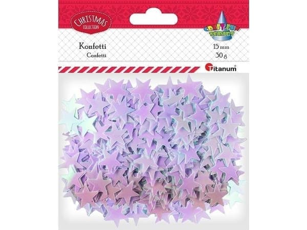 Titanum Confetti Stars 19mm 30g blekrosa