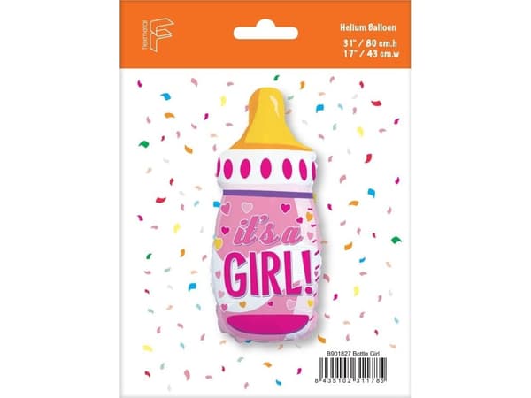 GoDan folieballong 24 tommer FX - flaske (rosa), pakket