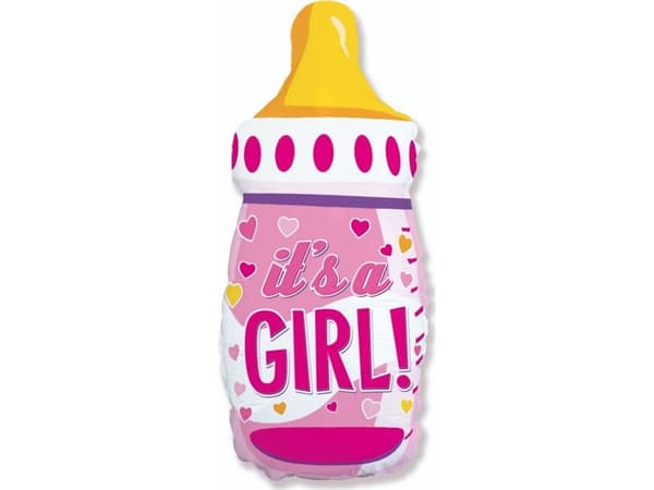 GoDan folieballong 24 tommer FX - flaske (rosa), pakket