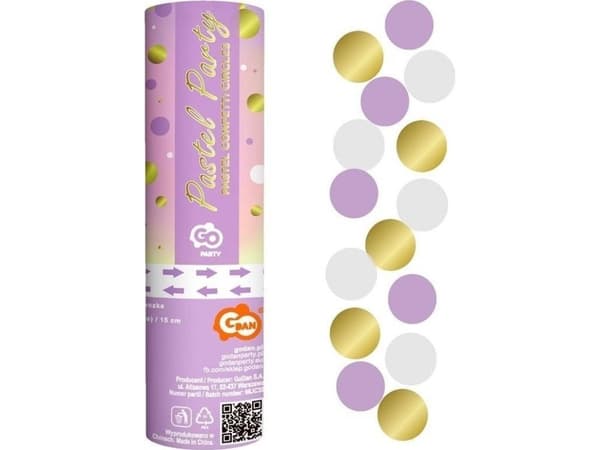 GoDan Confetti pneumaattiset ympyrät lila, kulta. 15cm