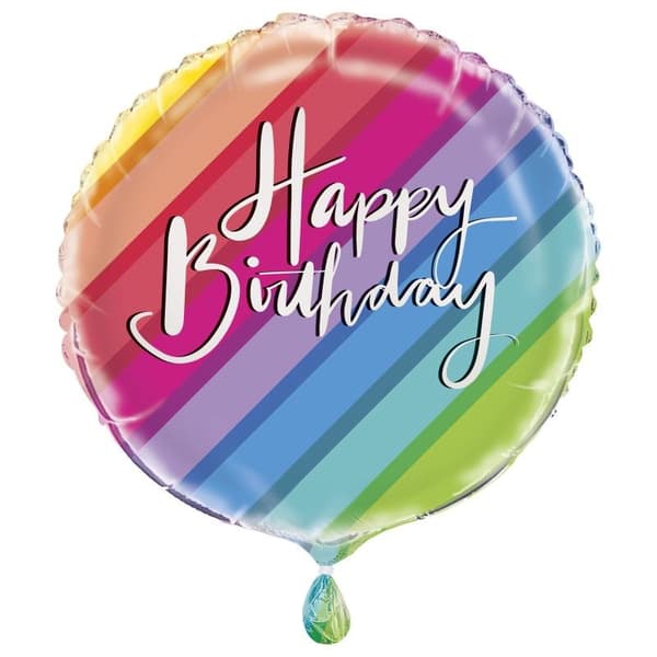 Unique Party Rainbow Happy Birthday Foil Balloon Multicoloured One Size