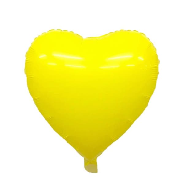 Realmax Macaron Heart Foil Balloon (Pack of 10) Yellow One Size