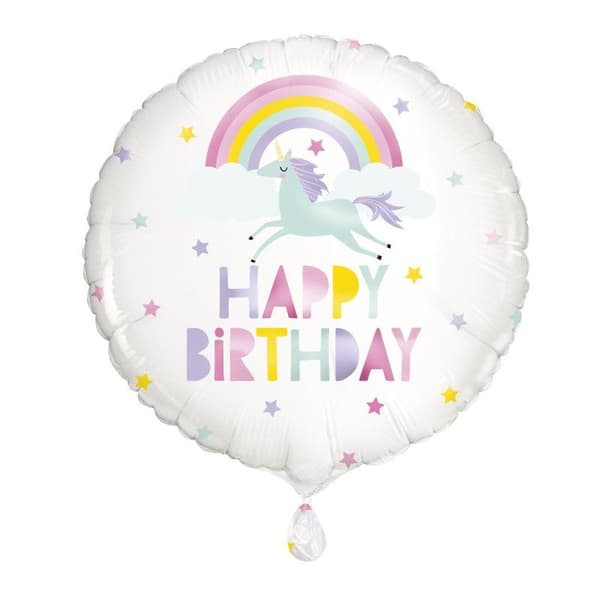 Unique Party Folie rund fødselsdag Ballon White One Size